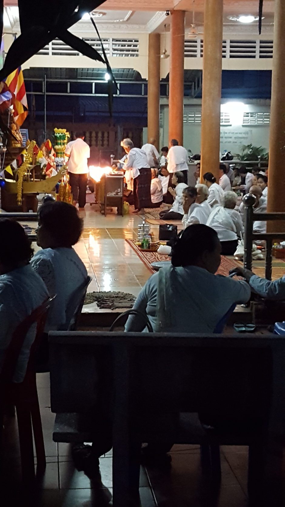 Old people in cambodia go to pagoda